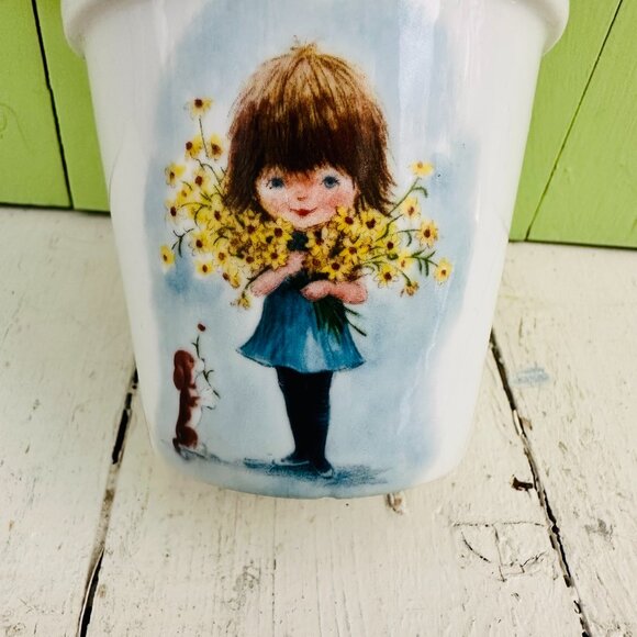 Vintage 1970s Moppets Flower Pot Retro Flower Pot Fran Mar 70s Flower Pot - Picture 3 of 10